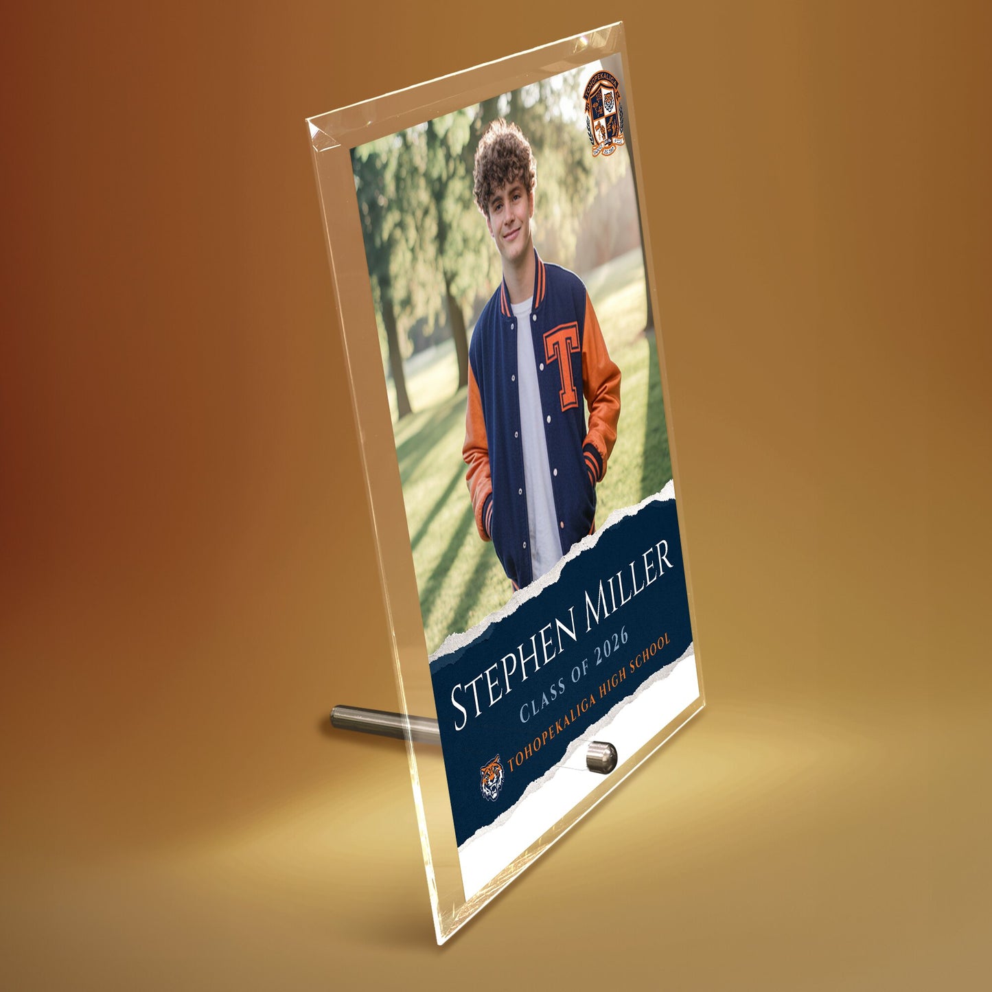 Tohopekaliga High School Glass Plaque Design 3