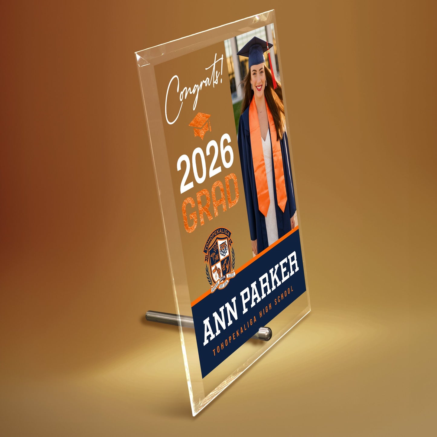 Tohopekaliga High School Glass Plaque Design 4