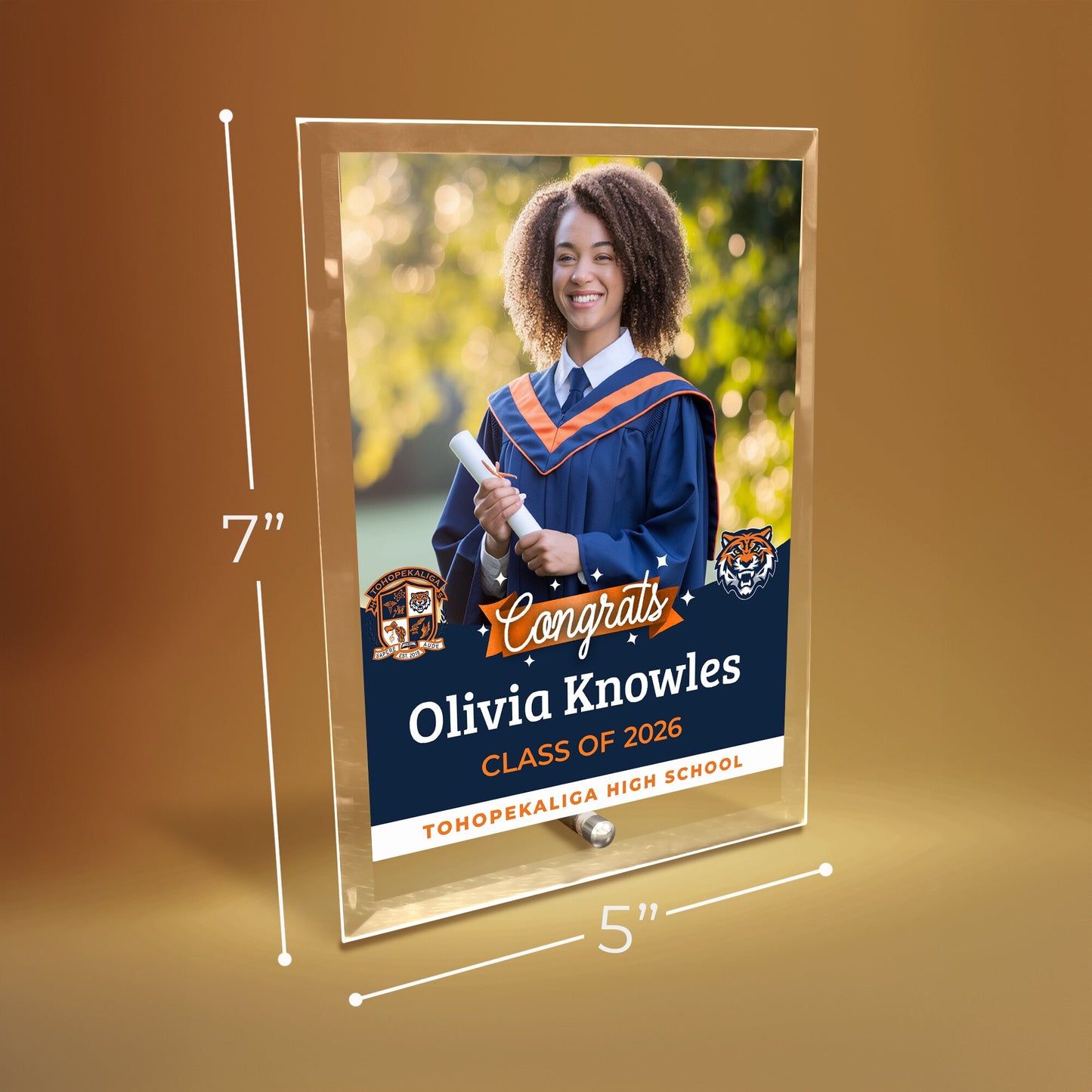 Tohopekaliga High School Glass Plaque Design 6