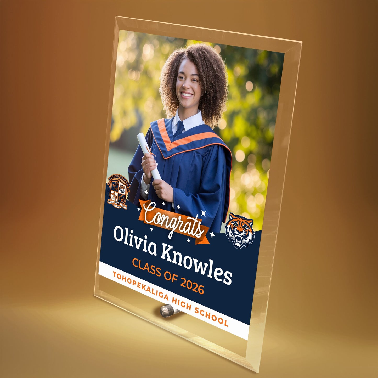 Tohopekaliga High School Glass Plaque Design 6