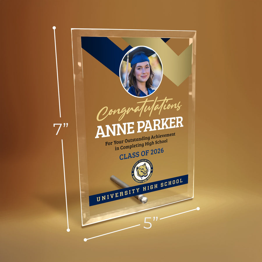 University High School Glass Plaque Design 1