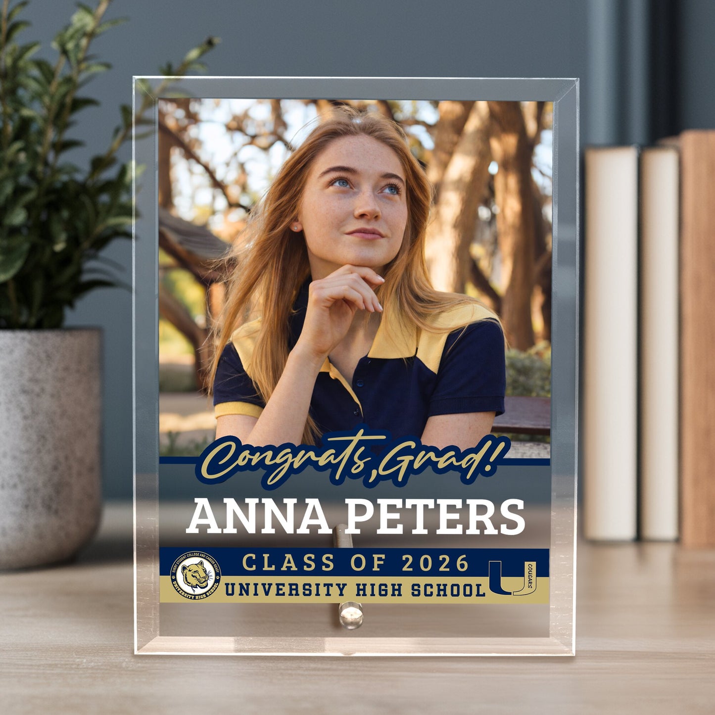 University High School Glass Plaque Design 2