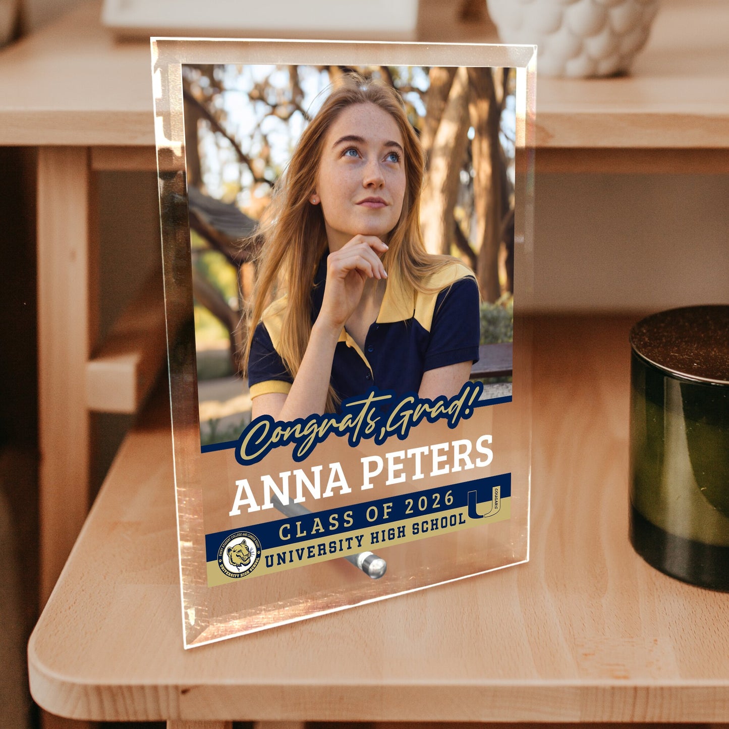 University High School Glass Plaque Design 2