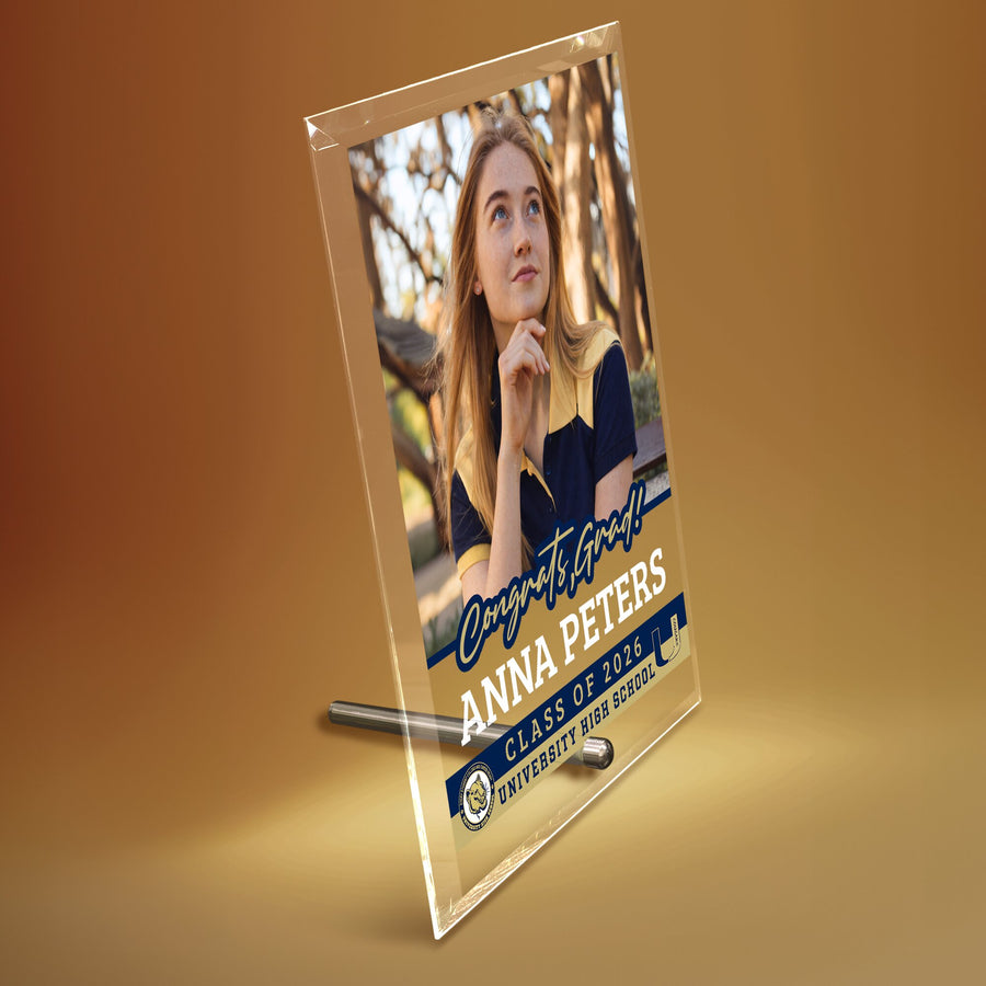 University High School Glass Plaque Design 2