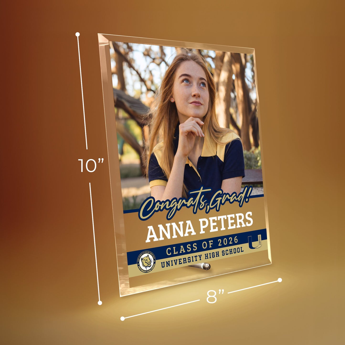 University High School Glass Plaque Design 2