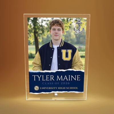 University High School Glass Plaque Design 3