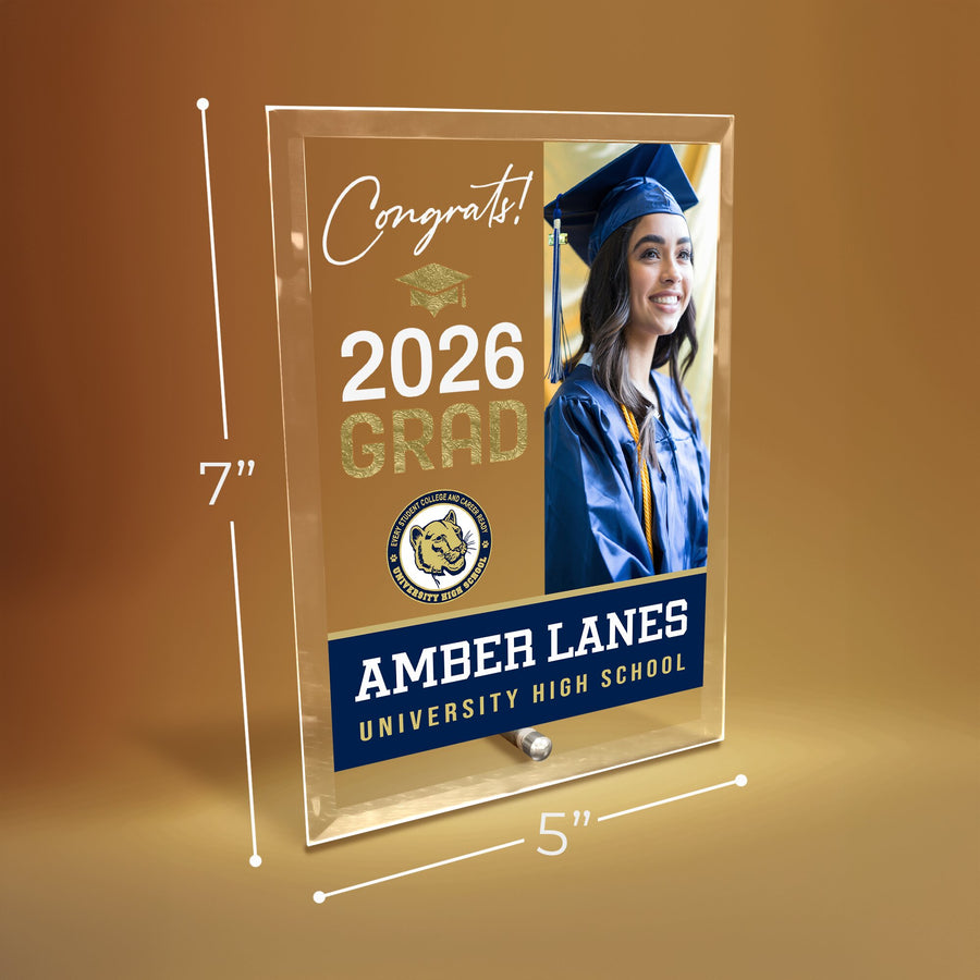 University High School Glass Plaque Design 4