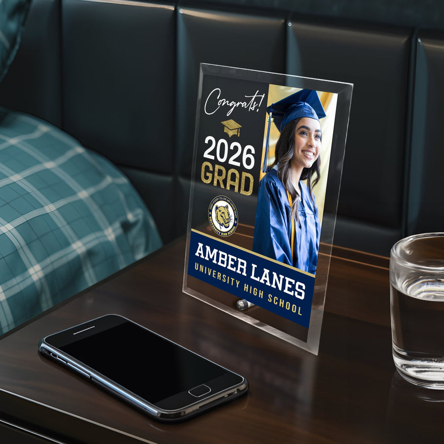 University High School Glass Plaque Design 4