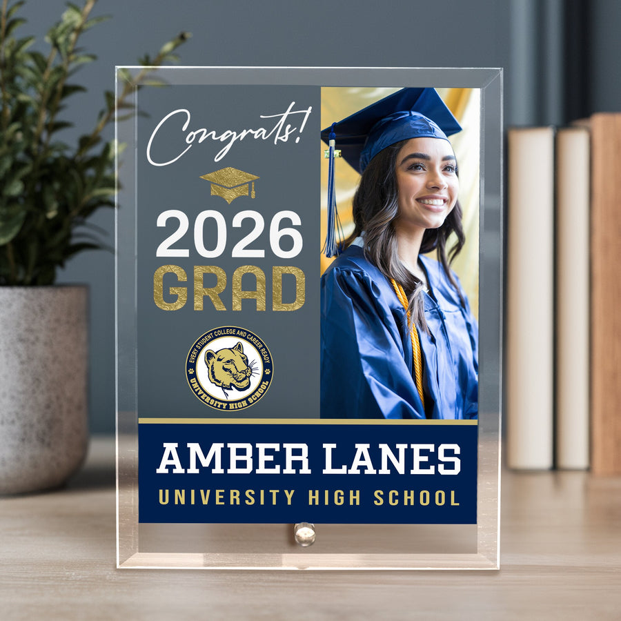 University High School Glass Plaque Design 4