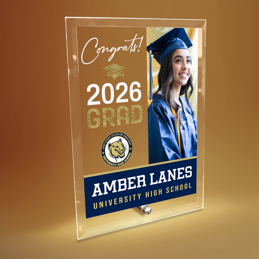University High School Glass Plaque Design 4