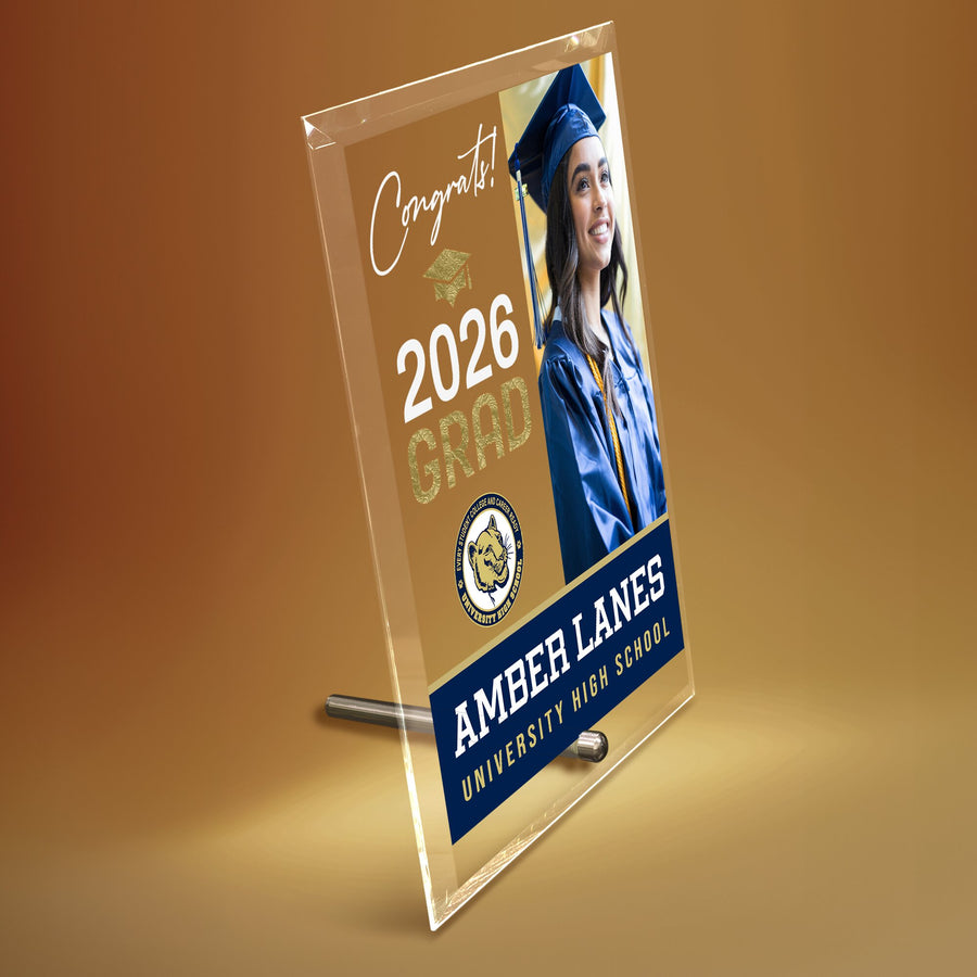 University High School Glass Plaque Design 4