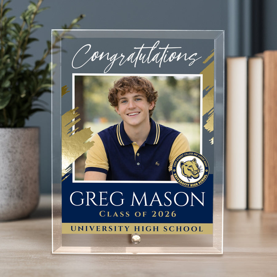 University High School Glass Plaque Design 5