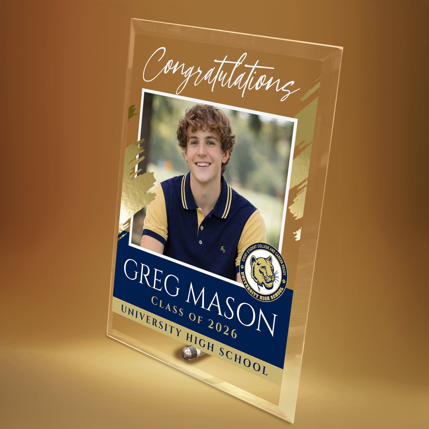 University High School Glass Plaque Design 5