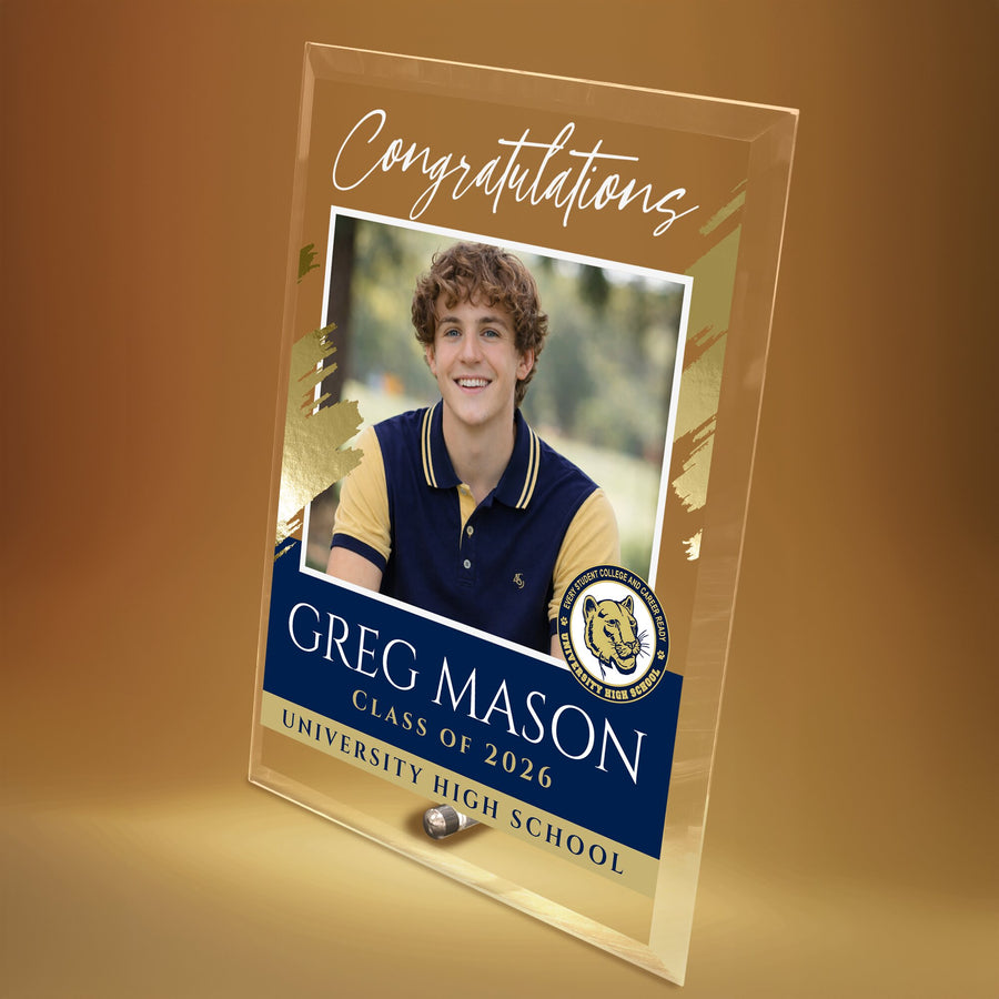 University High School Glass Plaque Design 5