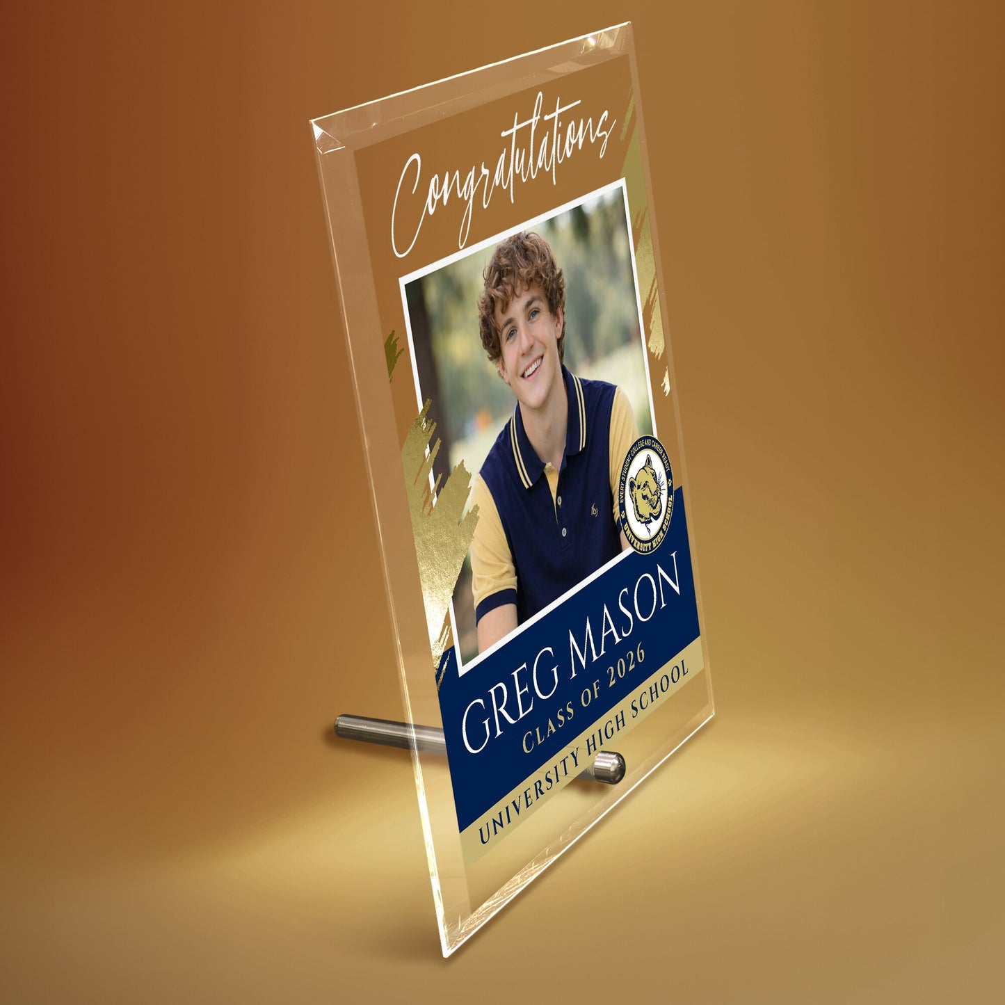 University High School Glass Plaque Design 5