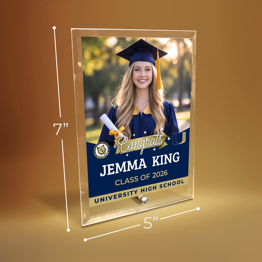 University High School Glass Plaque Design 6