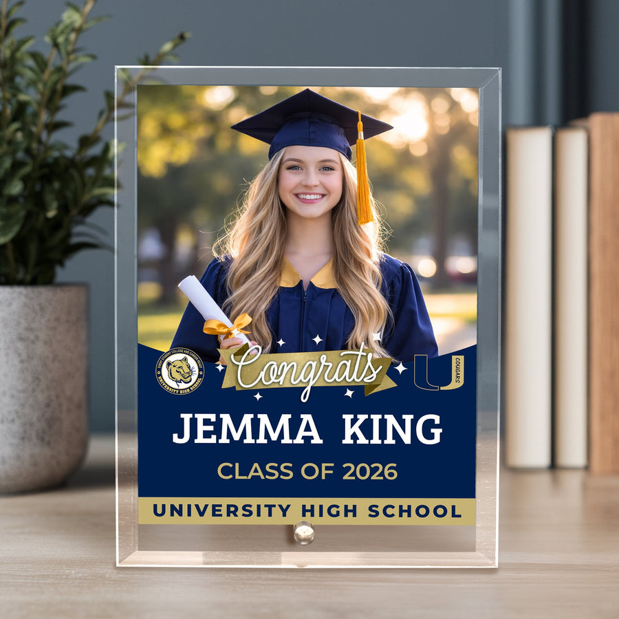 University High School Glass Plaque Design 6