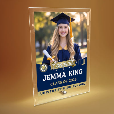 University High School Glass Plaque Design 6