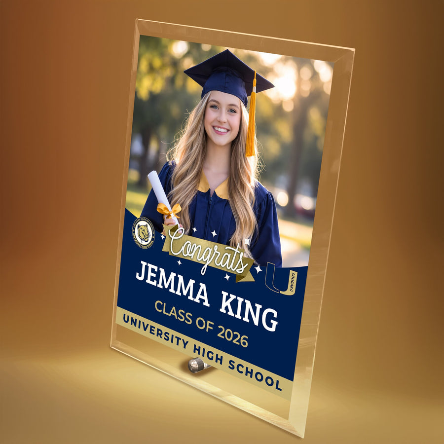 University High School Glass Plaque Design 6
