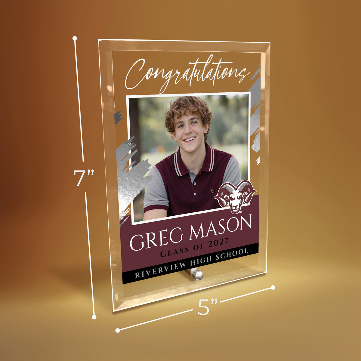 Riverview High School Glass Plaque Design 5