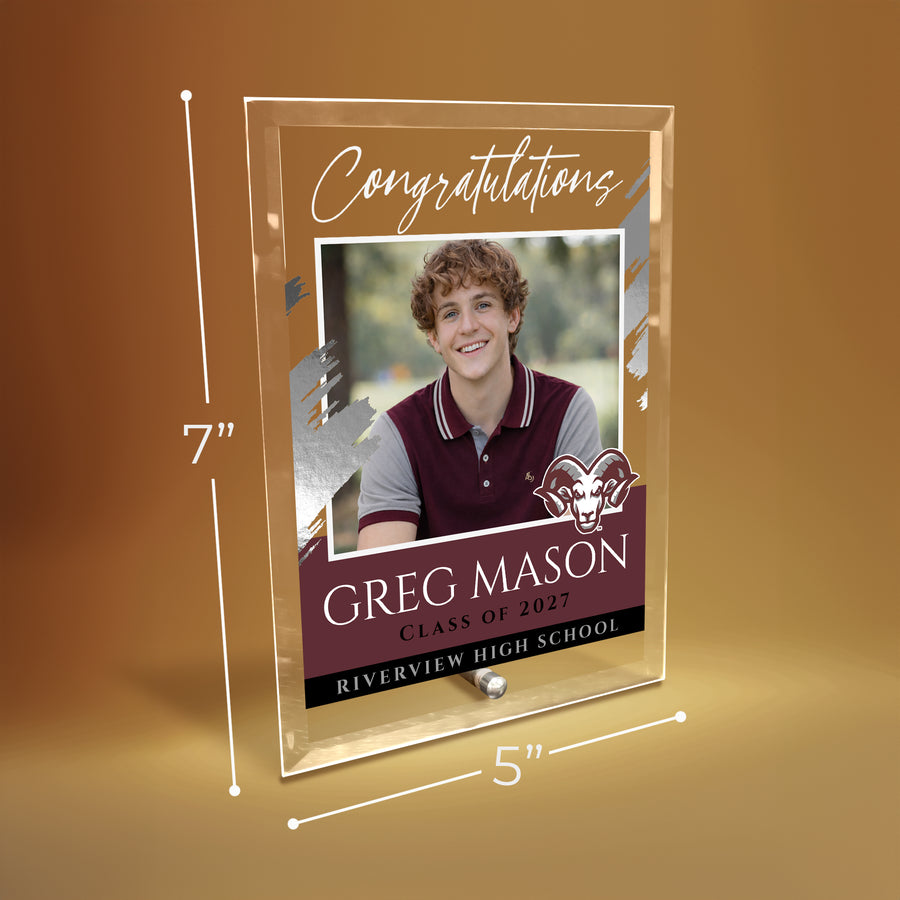 Riverview High School Glass Plaque Design 5