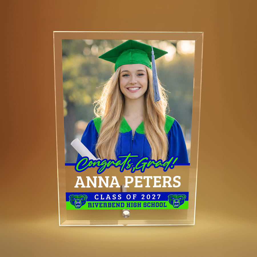 Riverbend High School Glass Plaque Design 2